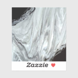 Pegatina Argentum Abstract Silver Gray Black Fluid Art