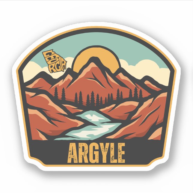 Pegatina Argyle, Georgia (Anverso)