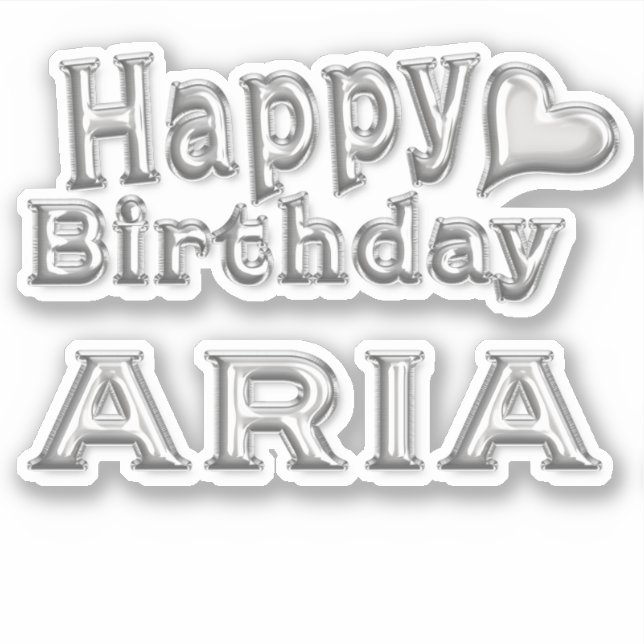 Pegatina Aria Happy Birthday silver Aufkleber Sticker (Anverso)