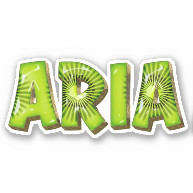 Pegatina Aria Name Kiwi Design Aufkleber Sticker (Anverso)