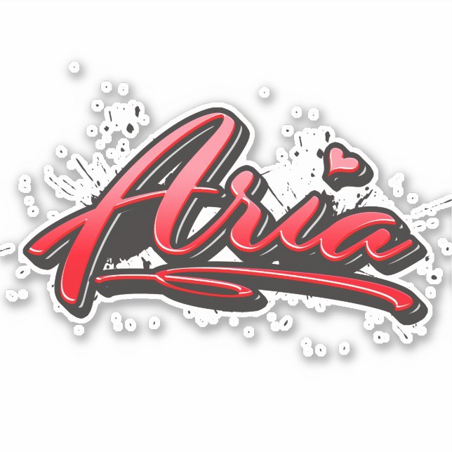 Pegatina Aria red Heart Graffiti Aufkleber Sticker (Anverso)