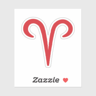 Pegatina ARIES Astrología roja Zodiac Marzo Abril Cumpleaño