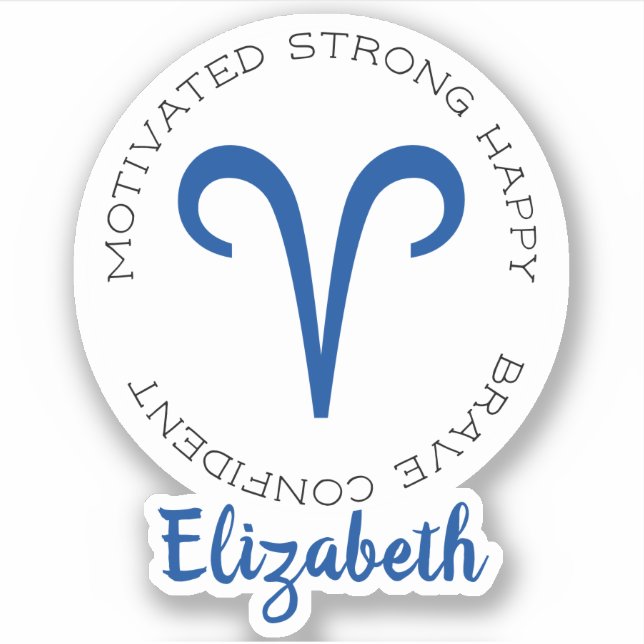 Pegatina Aries de símbolo zodiaco (Anverso)