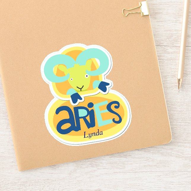 Pegatina Aries, el contorno del zodiaco de Ram (Cuaderno)