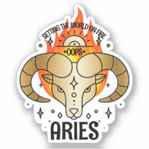 Pegatina Aries ram astrology firma de nacimiento zodiac per