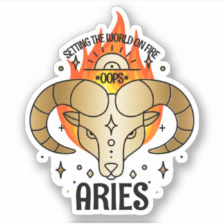 Pegatina Aries ram astrology firma de nacimiento zodiac per