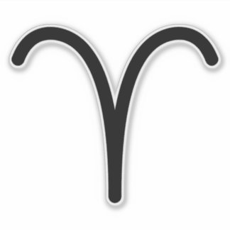 Pegatina Aries, símbolo astrológico negro de Ram, símbolo d