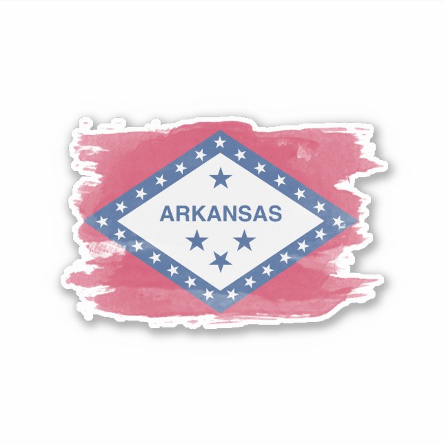 Pegatina Arkansas state flag brush stroke, Arkansas (Anverso)
