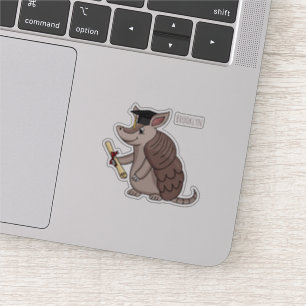 Pegatina Armadillo cúbico con personalizado de tapón de gra