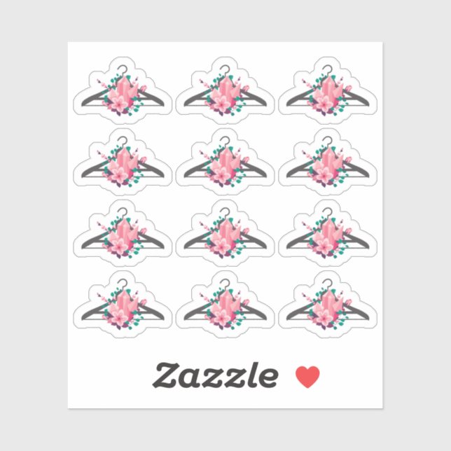 Pegatina Armario floral de la moda de la suspensión de ropa (Hoja)