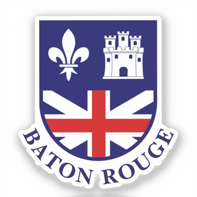 Pegatina Armas de Baton Rouge, Luisiana (Anverso)