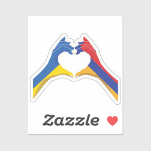 Pegatina Armenia Armenia Armenia Ucrania Corazón de amor uc