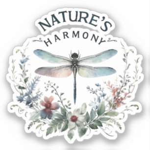 Pegatina Armonía de la Naturaleza - Dragón artístico
