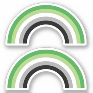 Pegatina Aromántico orgullo arcoiris