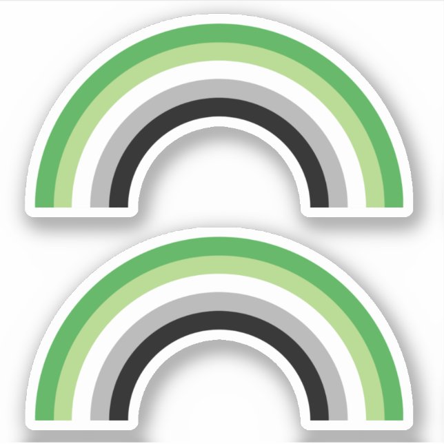 Pegatina Aromántico orgullo arcoiris (Anverso)