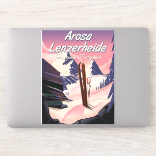 Pegatina Arosa Lenzerheide, poster de esquí de Suiza.