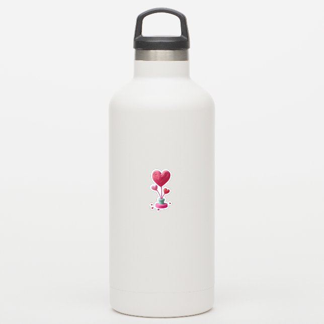 Pegatina Arreglo de corazón (Botella de Agua )