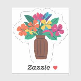 Pegatina Arreglo de flores coloridas