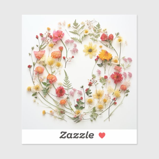 Pegatina Arreglo de Forraje de Flores Silvestres (Hoja)