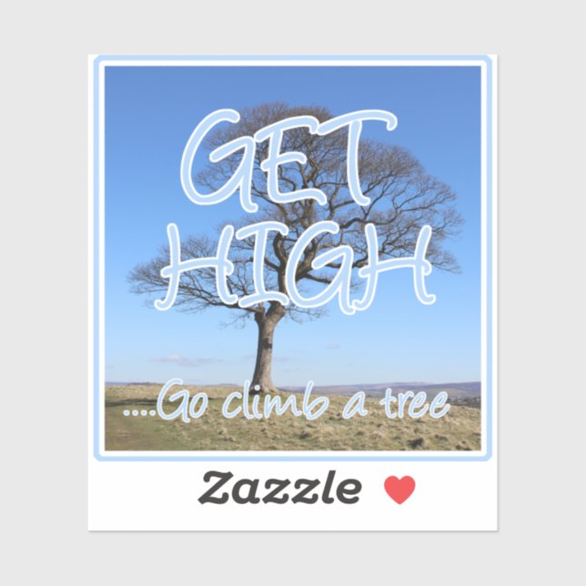 Pegatina Arriba sube a un arborista arbóreo (Hoja)