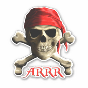 Pegatina ARRR Habla Como Un Pirata Jolly Roger
