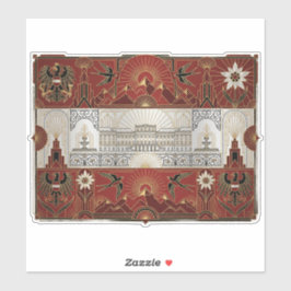 Pegatina Art Deco Heritage Flag | Austria | Vintage Decal