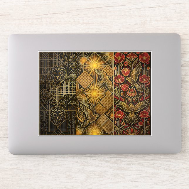 Pegatina Art Deco Heritage Flag | Belgium | Classic Decal (Ordenador)