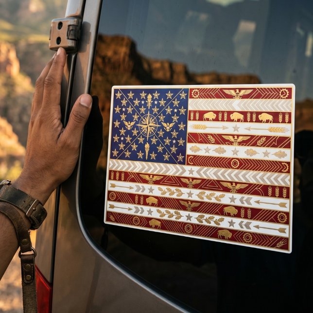 Pegatina Art Deco Heritage Flag | United States Decal (Lifestyle Shot)