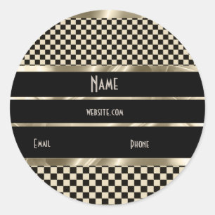 Pegatina Art Deco Sepia Oro Negro