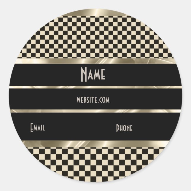 Pegatina Art Deco Sepia Oro Negro (Anverso)