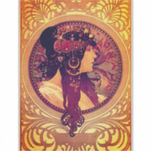 Art Nouveau Alphonse Mucha Donna Mujer elegante