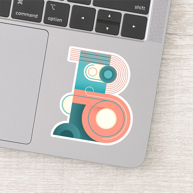 Pegatina Art Nouveau | Letra B (Detalle)