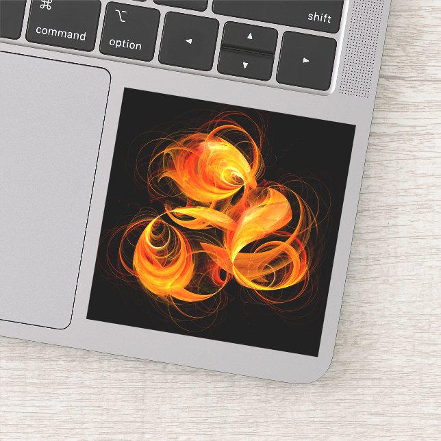 Pegatina Arte abstracto de bola de fuego (Detalle)