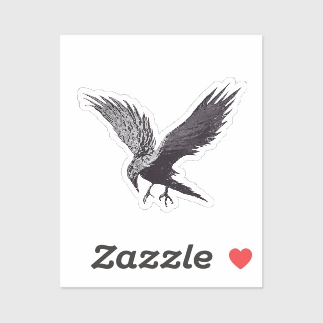 Pegatina Arte abstracto de Crow (Hoja)