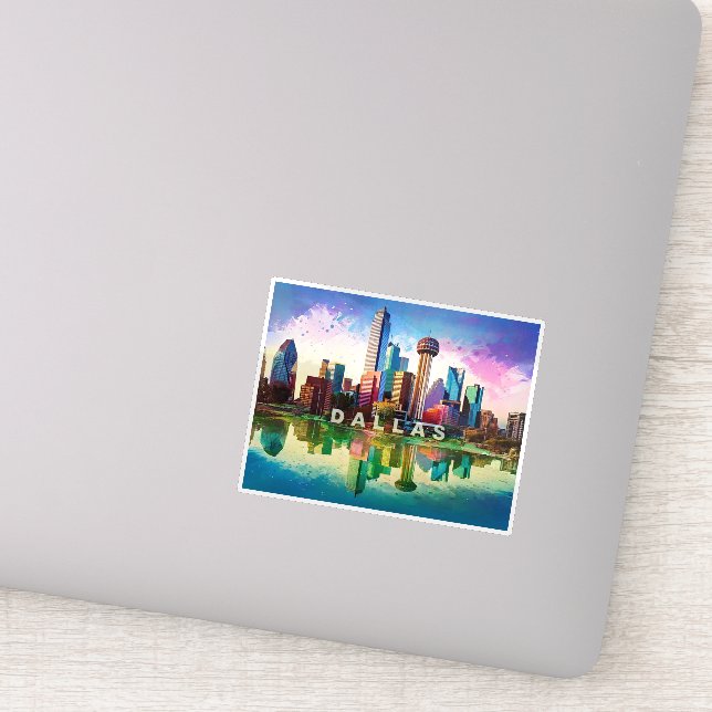 Pegatina Arte abstracto de Dallas Skyline (Detalle)