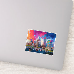 Pegatina Arte abstracto de la línea aérea de Louisville