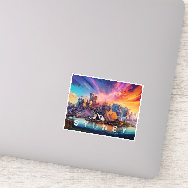 Pegatina Arte abstracto de Sydney Skyline (Detalle)
