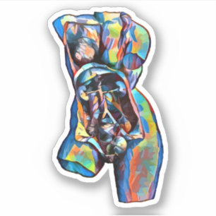 Pegatina arte abstracto del cuerpo de anatomía humana femen