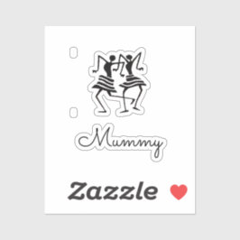 Pegatina Arte africano, celebración de silueta, bailarinas 