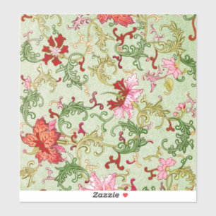 Pegatina Arte Antiguo Chinoiserie Floral Chino Art Nouveau