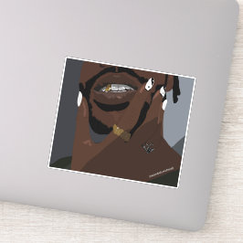 Pegatina Arte artístico de pareja negra (amor negro)