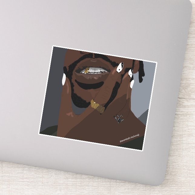 Pegatina Arte artístico de pareja negra (amor negro) (Detalle)