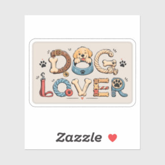 Pegatina Arte con palabras para amantes de los perros 