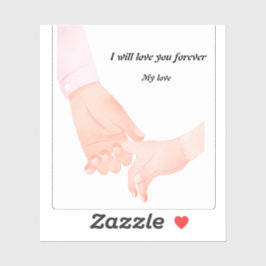 Pegatina Arte de amor mano a mano - padre e hijo sostienen 