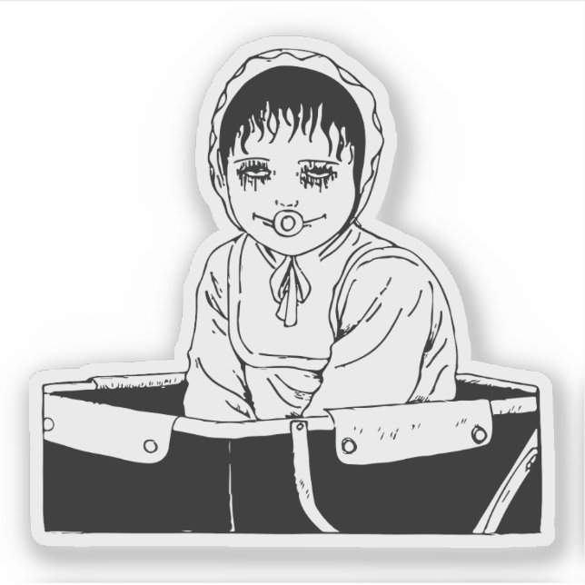 Pegatina arte de anime de terror (Anverso)