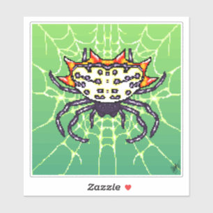 Pegatina Arte de araña de cangrejo de píxeles