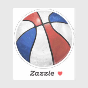 Pegatina Arte de baloncesto azul rojo