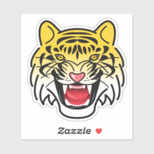 Pegatina Arte de Cara de Tigre Sonriente-21876