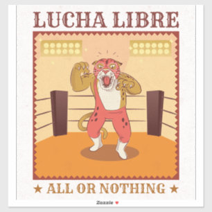 Pegatina Arte de cartel deportivo retro de máscara de Lucha