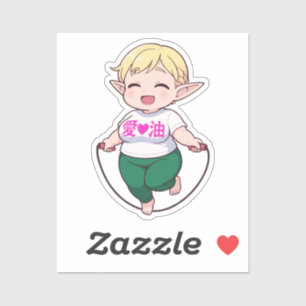 Pegatina Arte de chica elfa Chibi de Erufuda